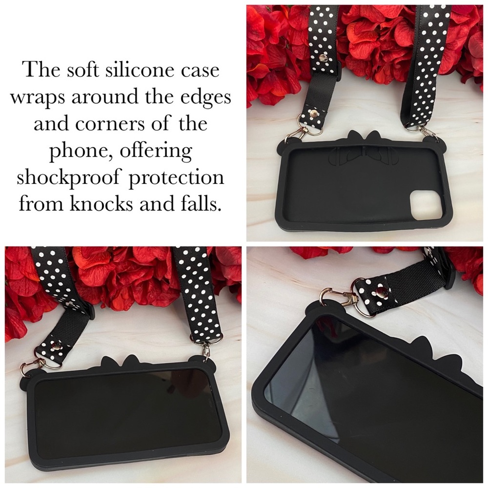 3D Minnie Mouse iPhone Case with Crossbody Strap - Picture 15 of 16